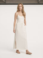 Lila | White Maxi Skirt with Side Split