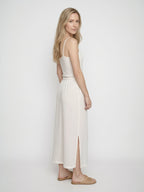 Lila | White Maxi Skirt with Side Split