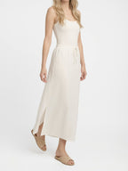 Lila | White Maxi Skirt with Side Split
