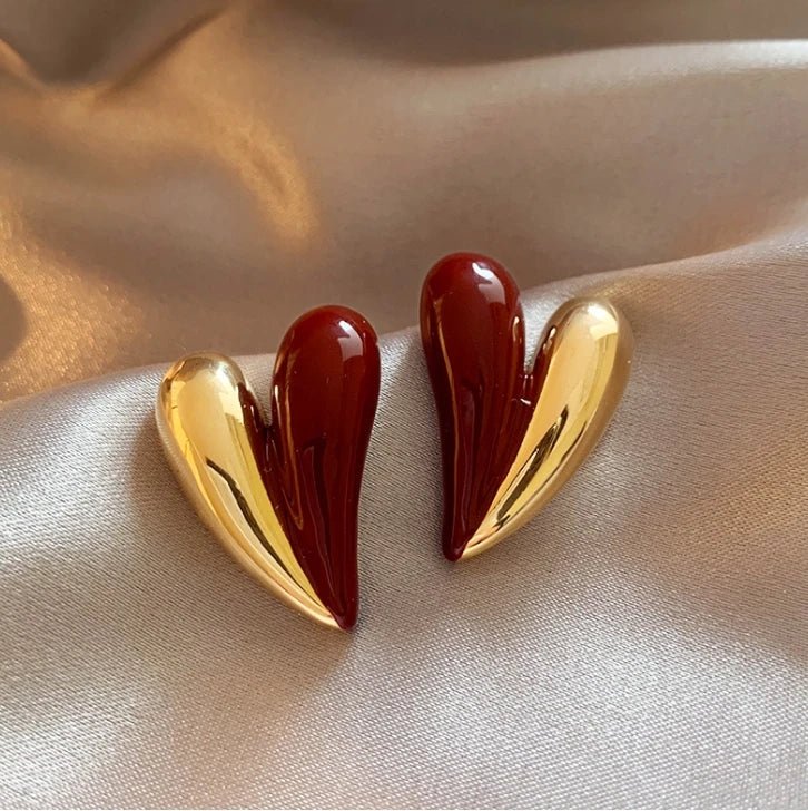 Lilly retro geometric statement earrings with gold-tone accents, image 3