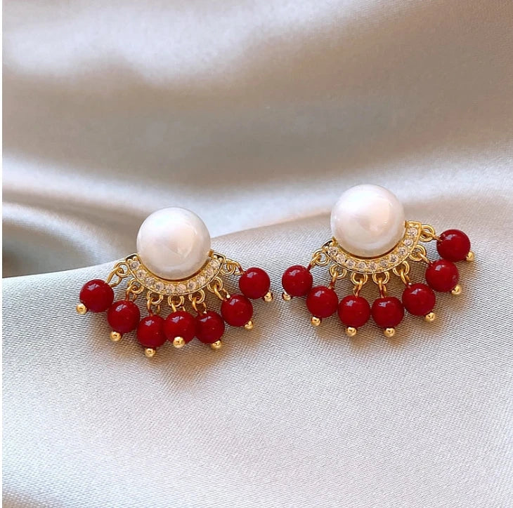 Lilly retro geometric statement earrings with gold-tone accents, image 8