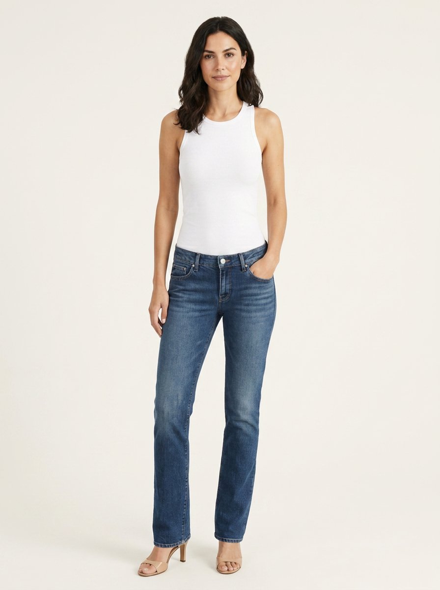 White ribbed racerback tank top, O-neck sleeveless slim fit, front view