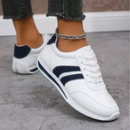 Lioro white retro runner sneakers with navy side panels
