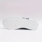 Lioro white retro runner sneakers with navy side panels, image 6