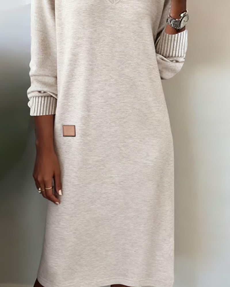 Lorraine knitted V-neck sweater dress for women, image 2