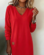 Lorraine knitted V-neck sweater dress for women, image 5
