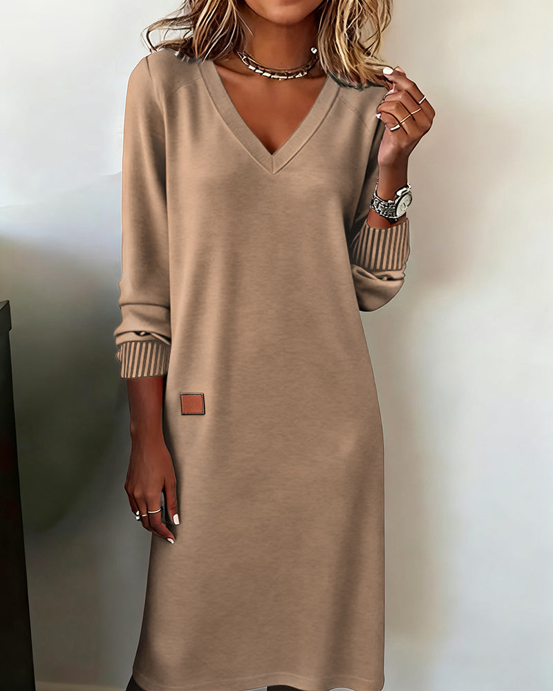 Lorraine knitted V-neck sweater dress for women, image 7