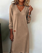 Lorraine knitted V-neck sweater dress for women, image 7