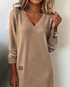 Lorraine knitted V-neck sweater dress for women, image 8