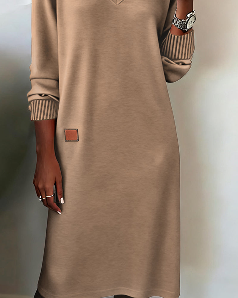 Lorraine knitted V-neck sweater dress for women, image 9