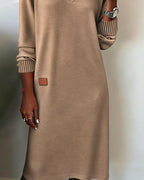 Lorraine knitted V-neck sweater dress for women, image 9