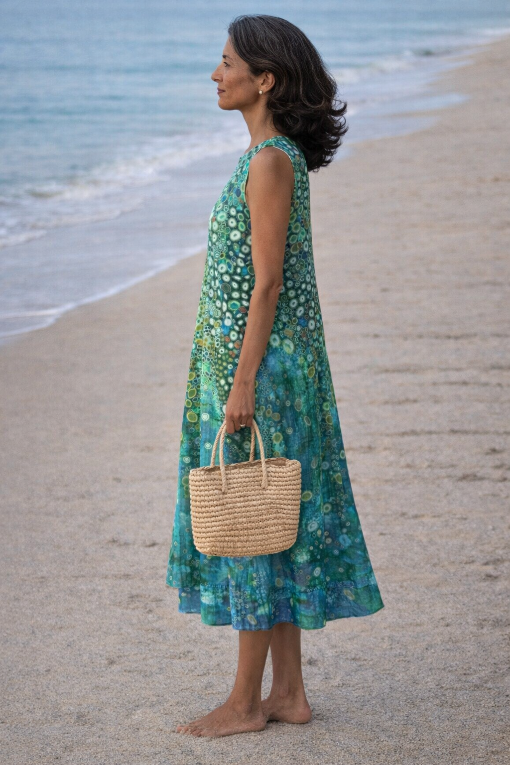 Loua reef print midi dress, side view