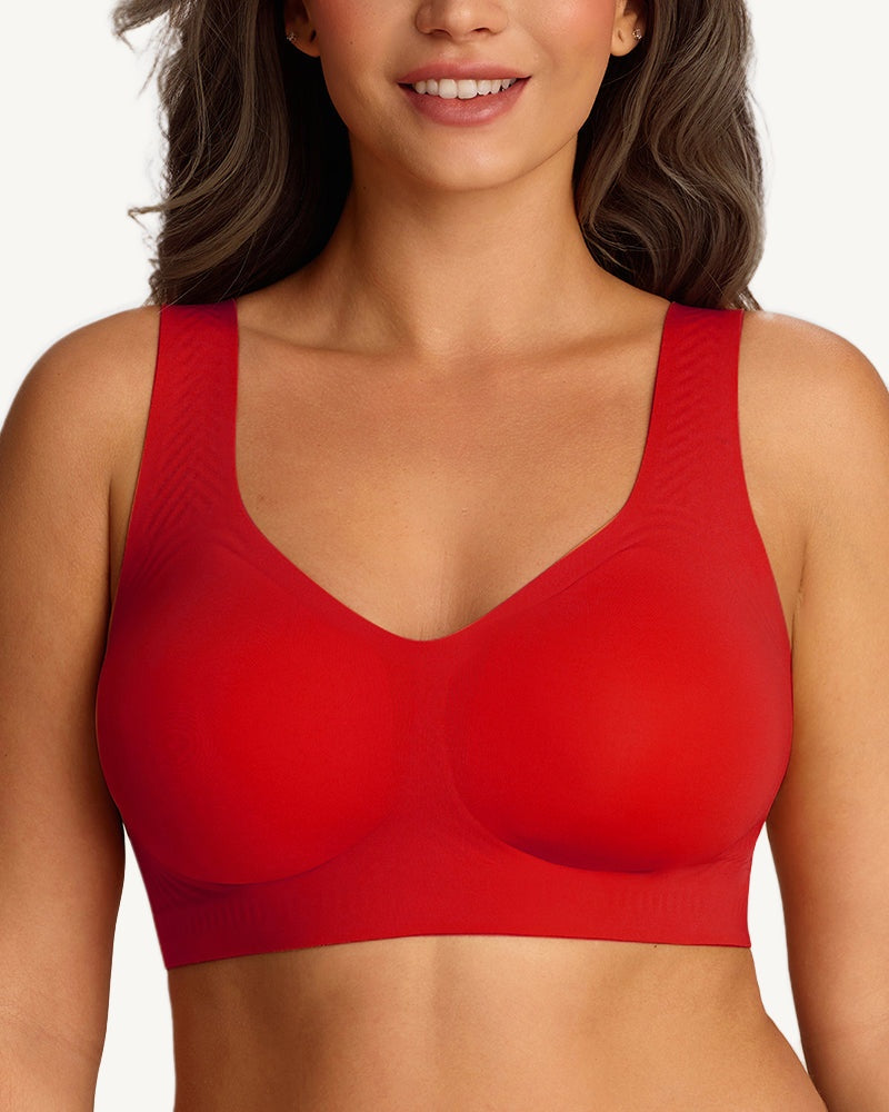 Seamless jelly bra red front
