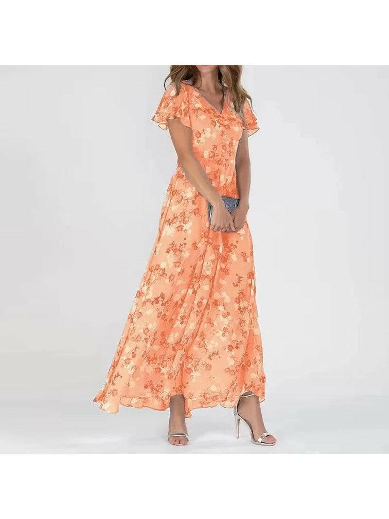 Lysanne maxi dress for women with a V-neckline