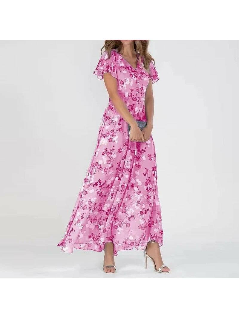 Lysanne maxi dress for women with a V-neckline, image 4