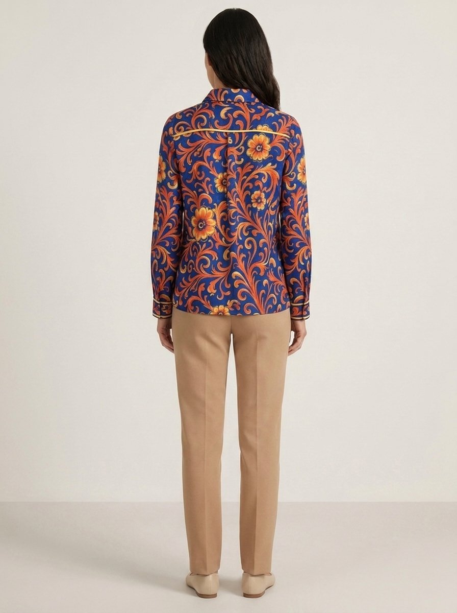 Marceline Flower Print Blouse - Back