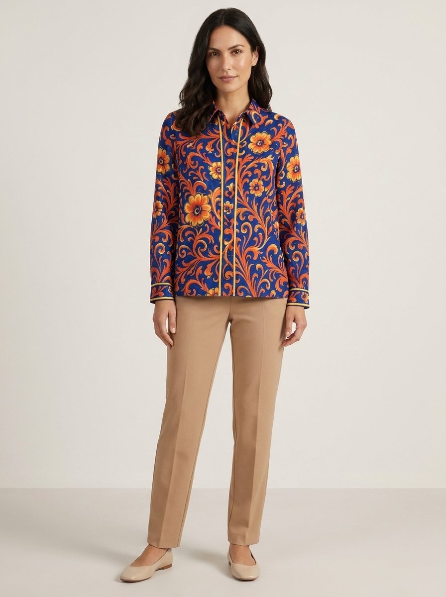 Marceline Flower Print Blouse - Front