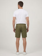 Marcellus Pleated Herringbone Linen Shorts - back