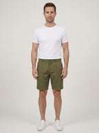 Marcellus Pleated Herringbone Linen Shorts - front alternate