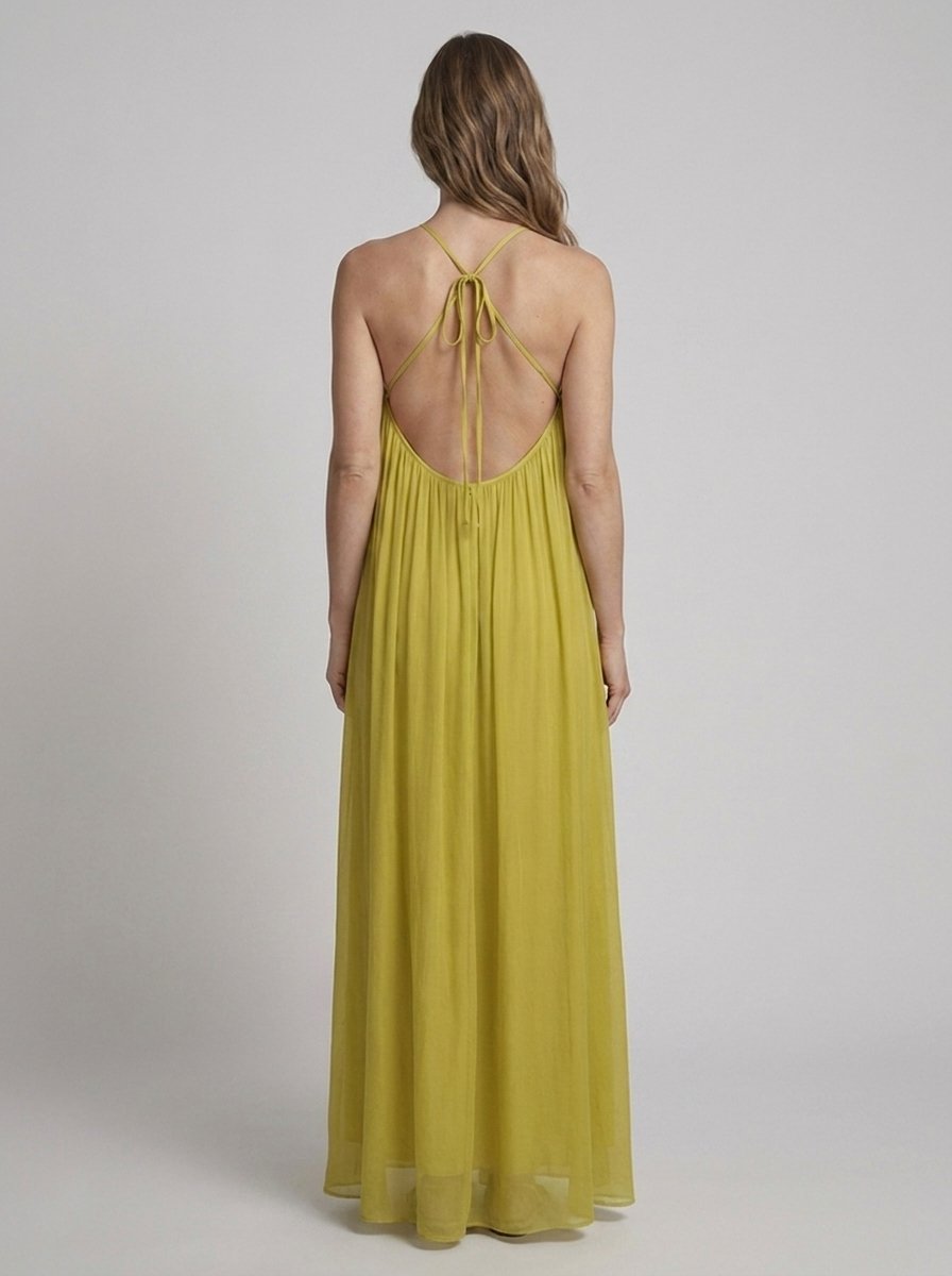 Marisol Sleeveless Halter-Neck Sundress - back