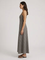 Matilda ink check midi dress, side view