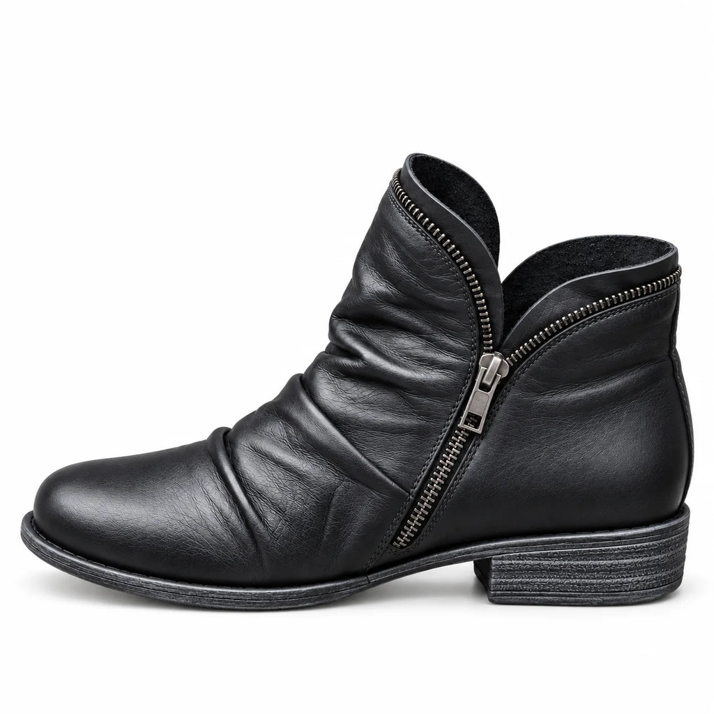 Mieke ruched ankle boots with a side zip and cushioned sole, image 3