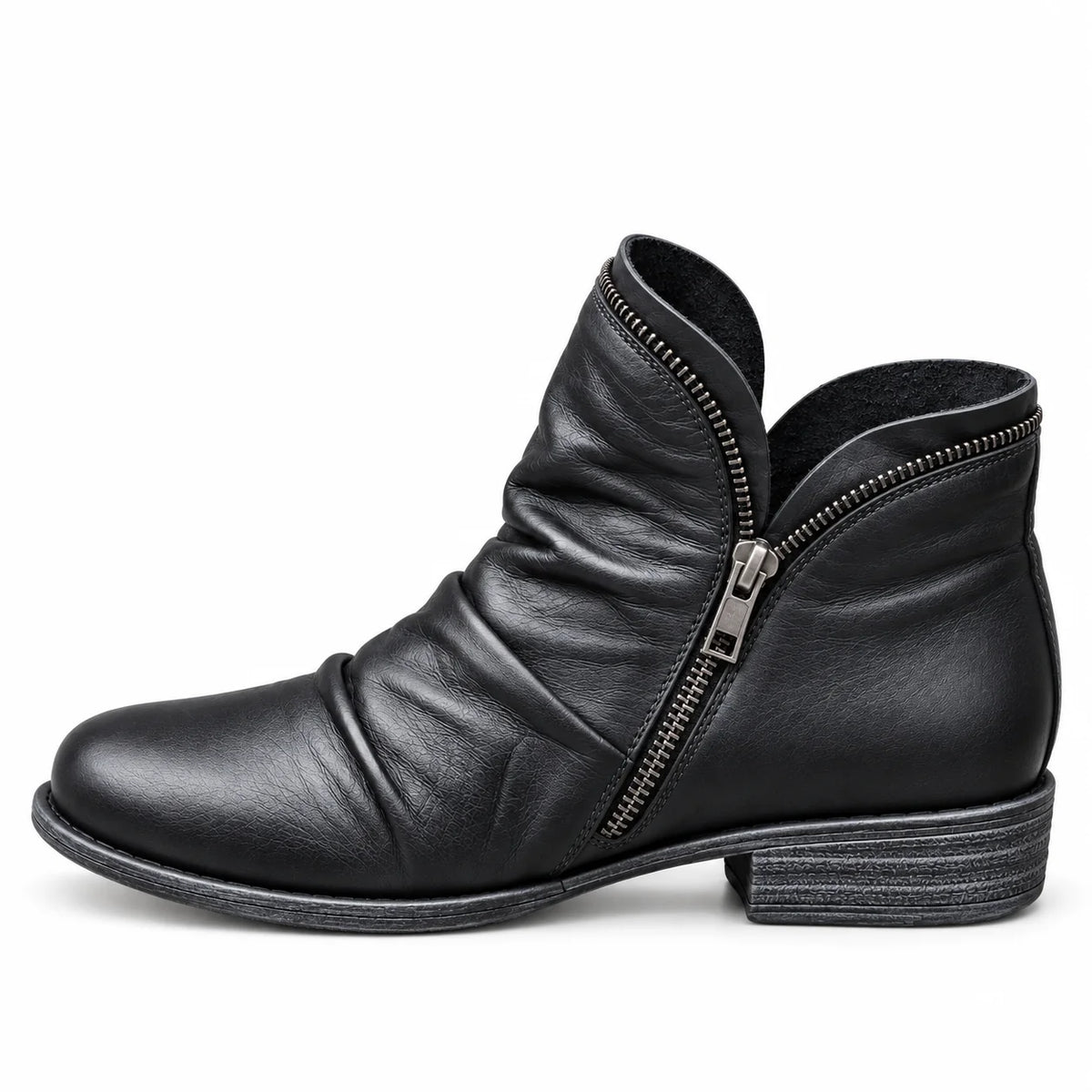 Mieke ruched ankle boots with a side zip and cushioned sole, image 3