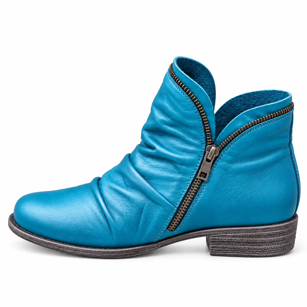 Mieke ruched ankle boots with a side zip and cushioned sole, image 4