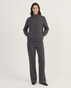 Miles vegan wool funnel neck jacket front