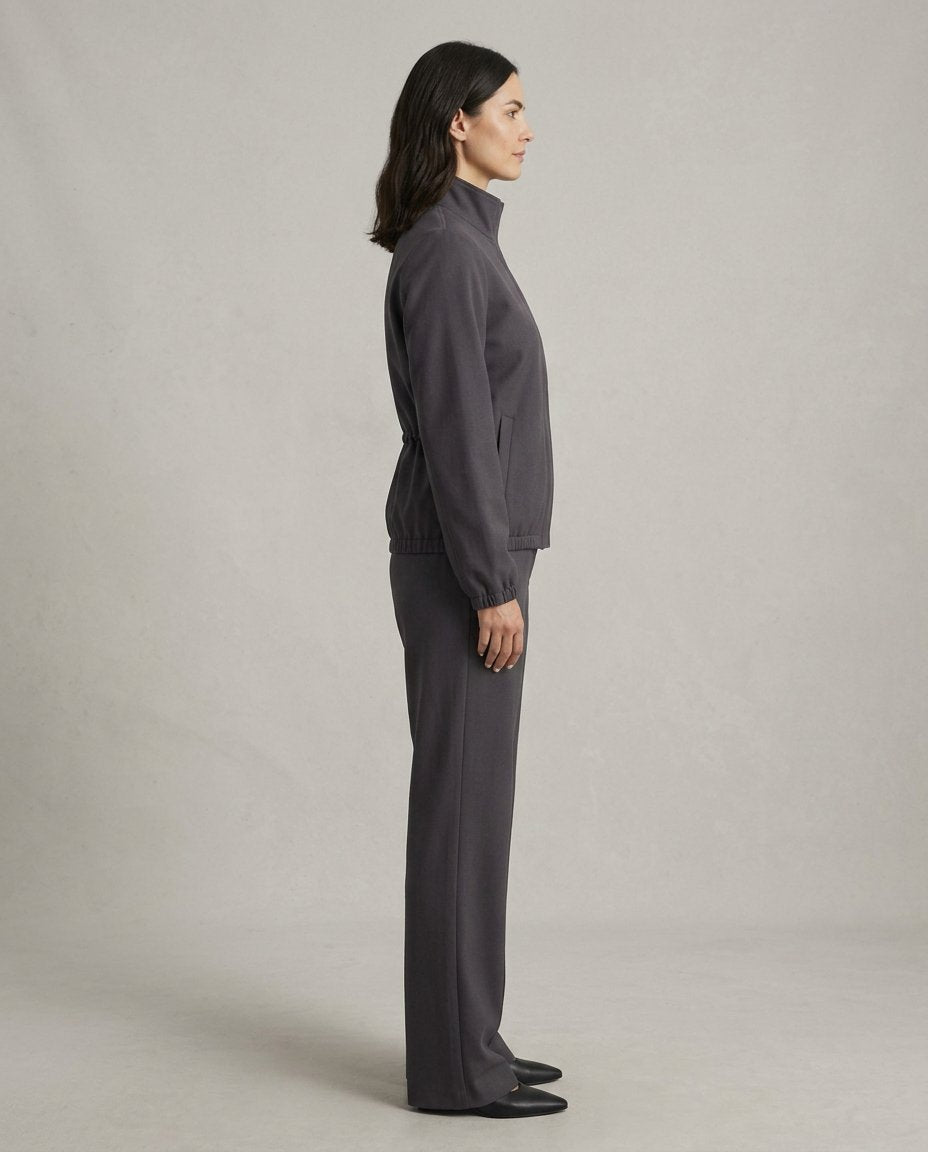 Miles vegan wool funnel neck jacket side