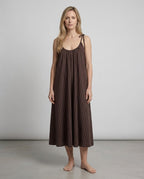Mireille Sleeveless Choc Stripe Midi Dress 0