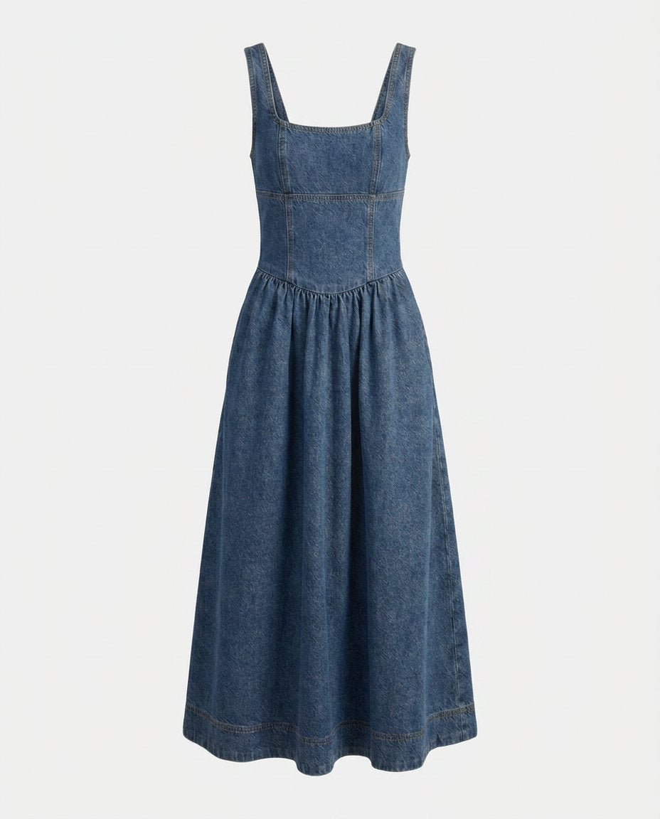 Mireille Denim Maxi Dress - product only
