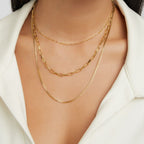 Miya layered chain necklace in gold-tone stainless steel