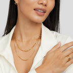 Miya layered chain necklace in gold-tone stainless steel, image 3
