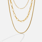 Miya layered chain necklace in gold-tone stainless steel, image 4