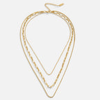 Miya layered chain necklace in gold-tone stainless steel, image 5