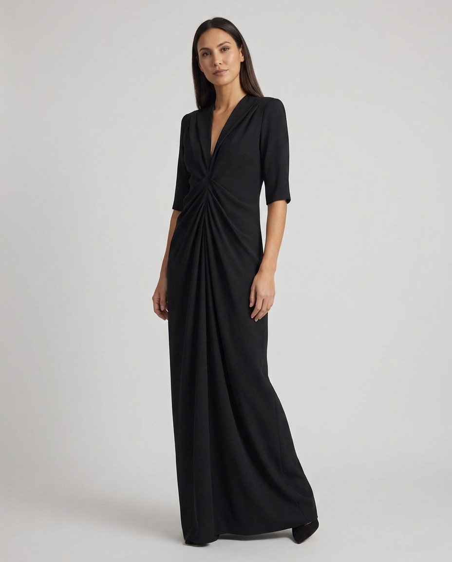 Nerissa Black Satin Look Cocktail Dress - front