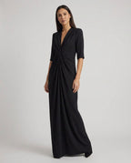 Nerissa Black Satin Look Cocktail Dress - front