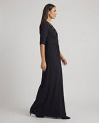 Nerissa Black Satin Look Cocktail Dress - side profile