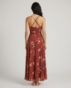 Noemie Red Floral Maxi Dress back
