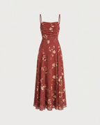 Noemie Red Floral Maxi Dress product only