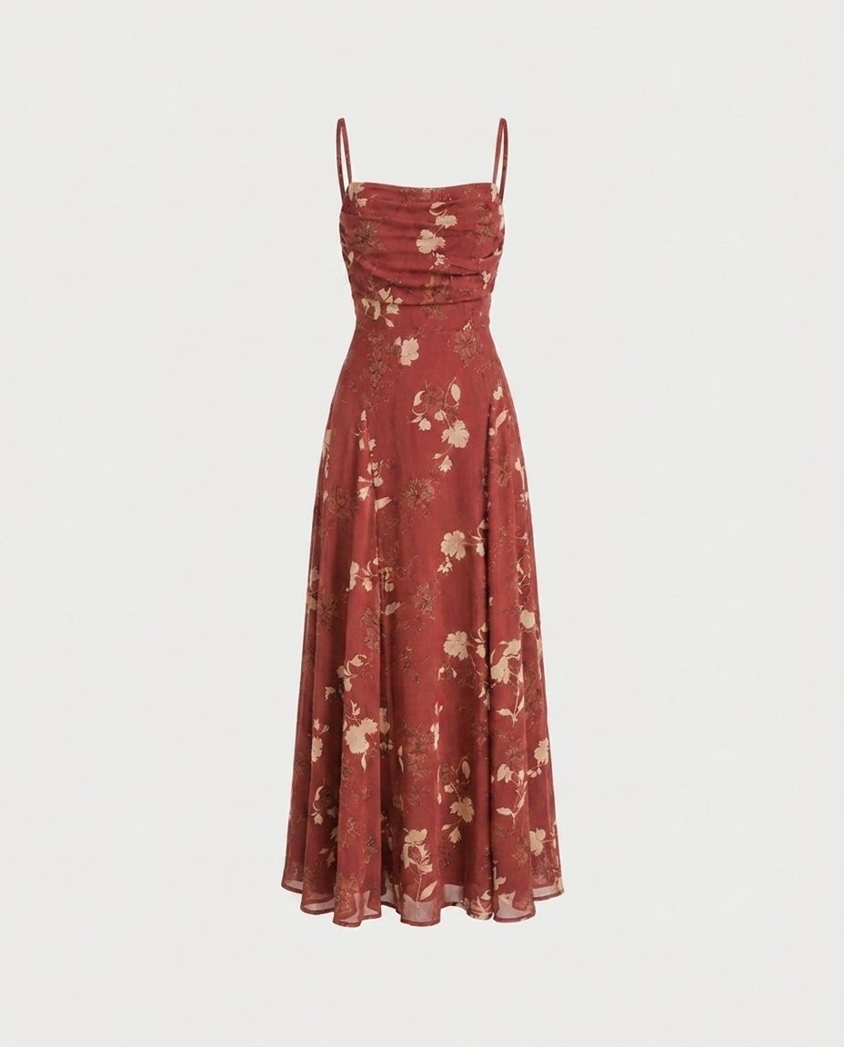 Noemie Red Floral Maxi Dress product only