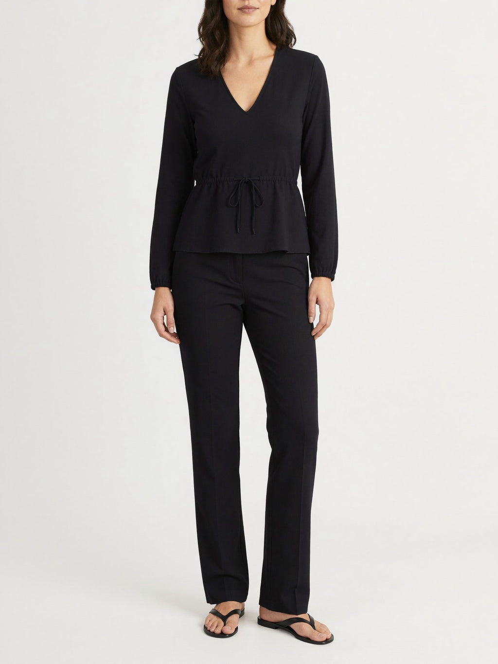 Noor black blouse, side view