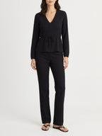 Noor black blouse, side view