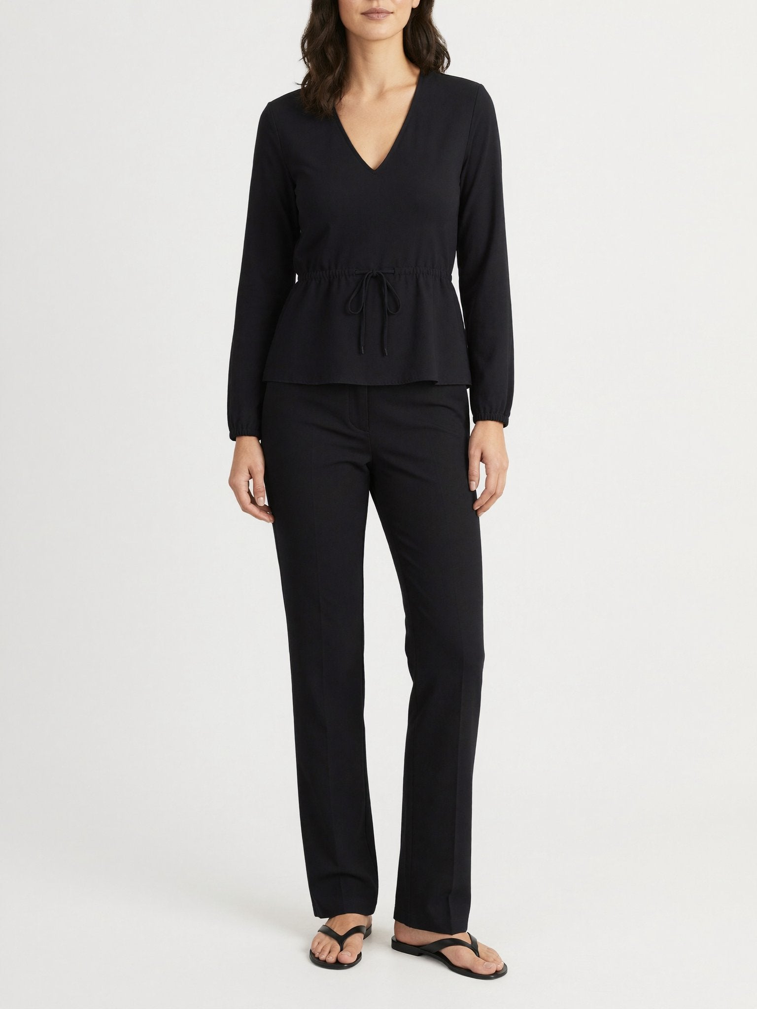 Noor black blouse, side view