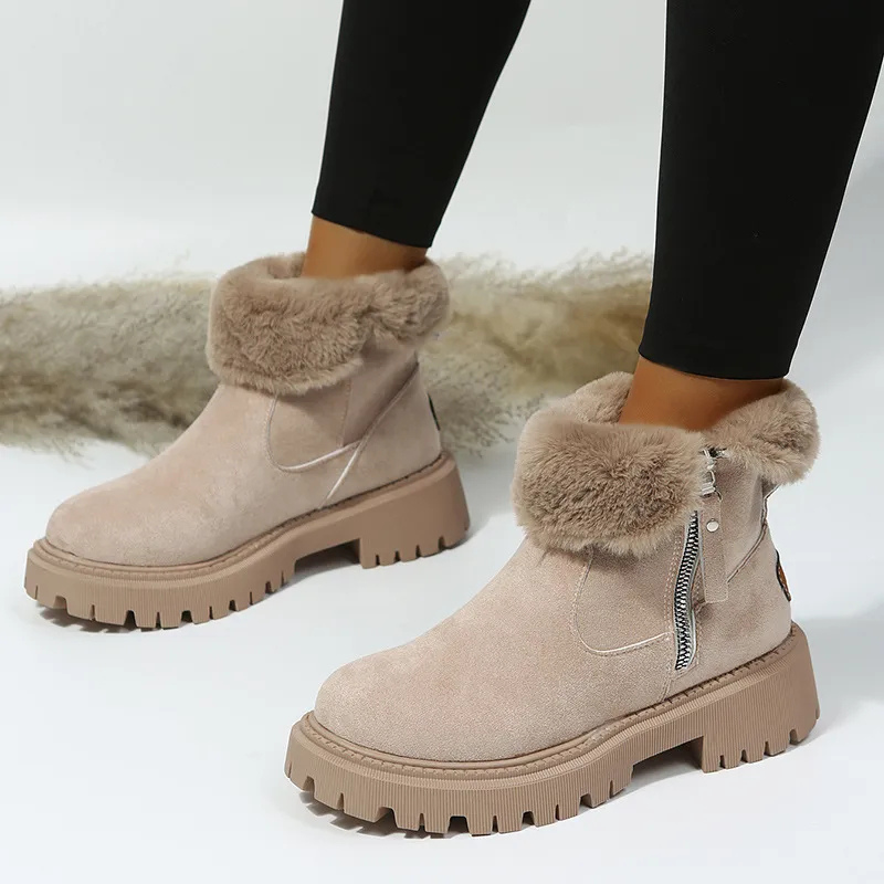 Noria warm winter boots with faux fur collar