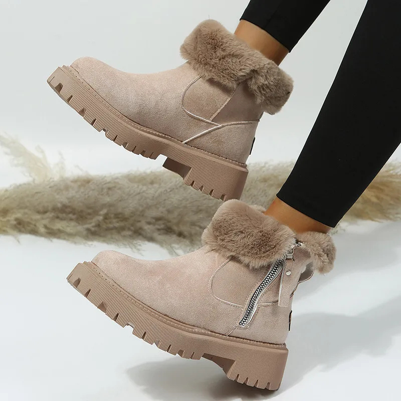 Noria warm winter boots with faux fur collar, image 4