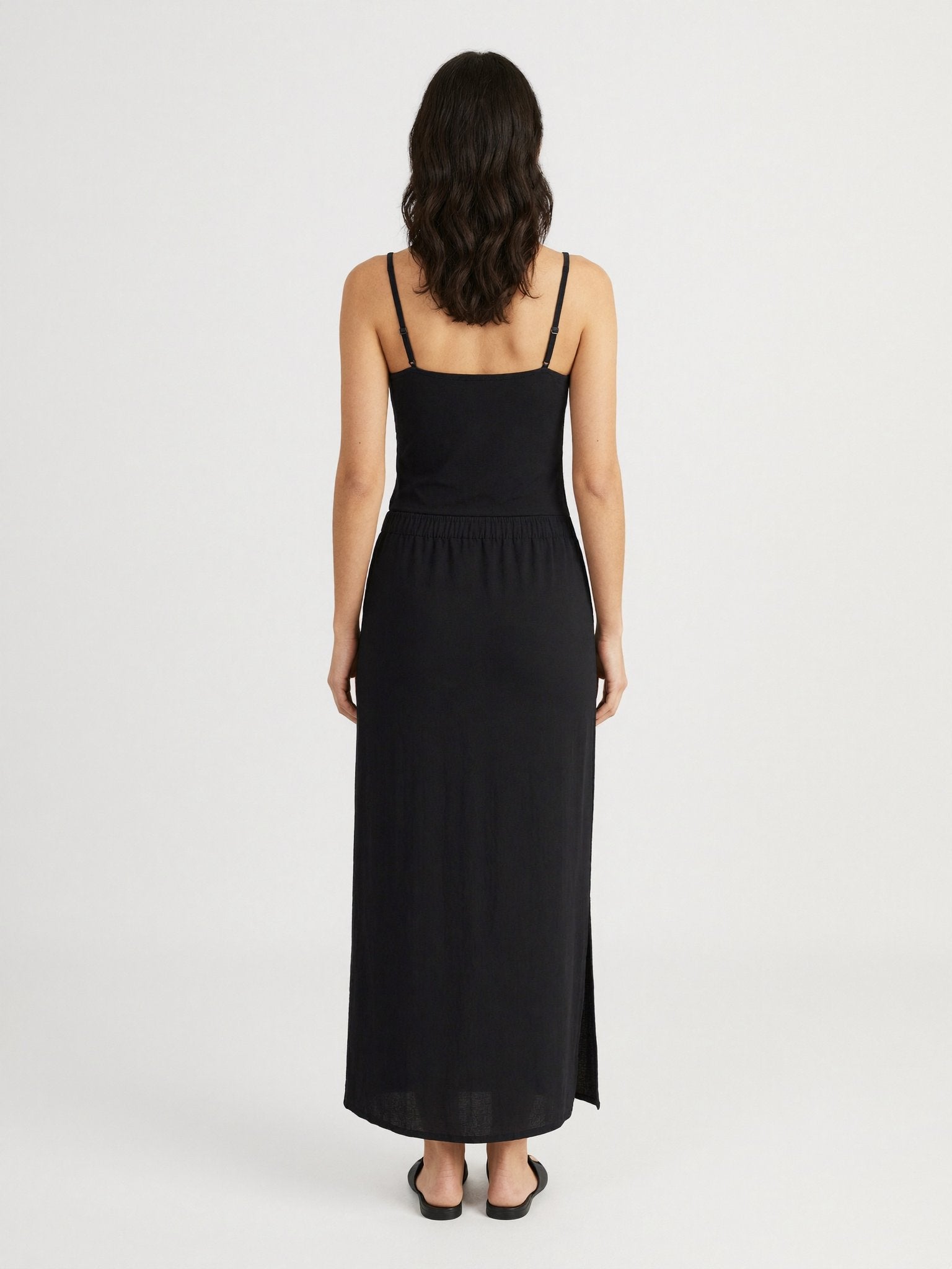 Nova | Black Maxi Skirt with Side Split
