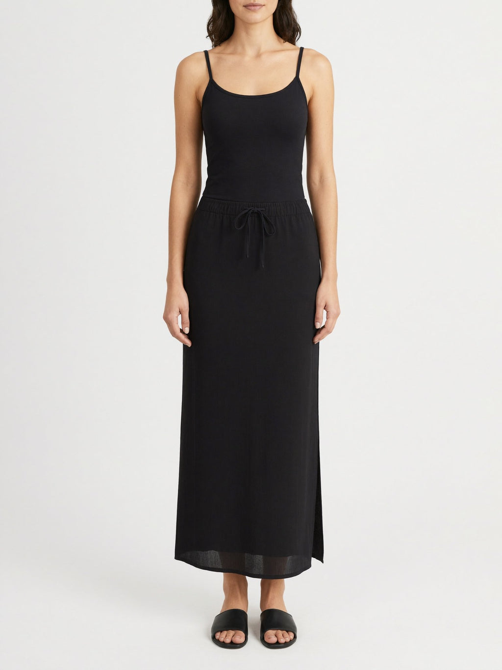 Nova | Black Maxi Skirt with Side Split