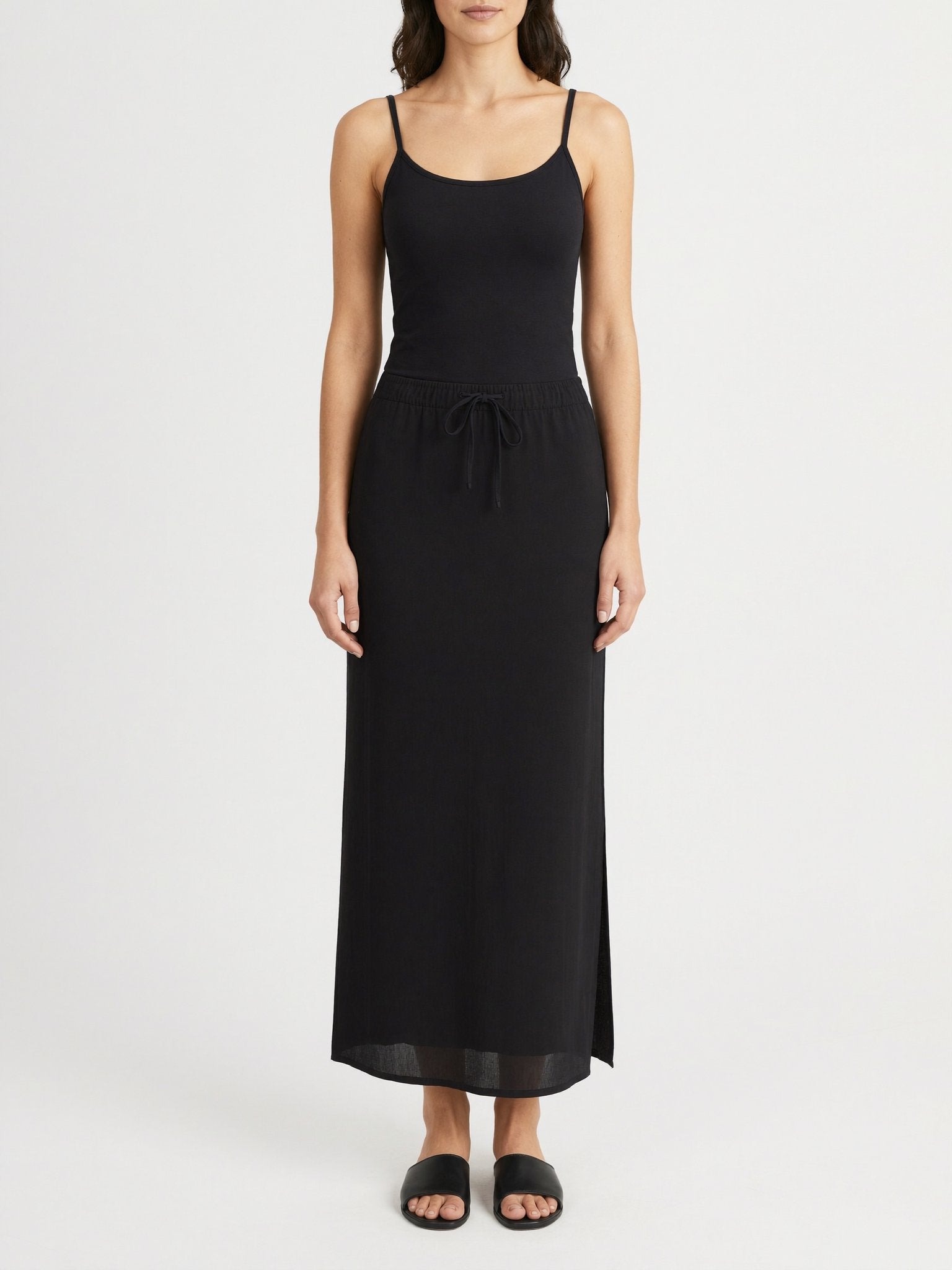 Nova | Black Maxi Skirt with Side Split